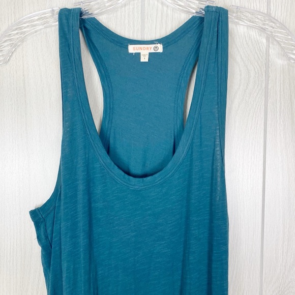 Sundry | Teal Racerback Tank Maxi Dress Size Small (1) - Picture 8 of 13
